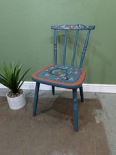 Vintage Canal Art Chair  Barge Ware Hand Painted Narrowboat Cabin  