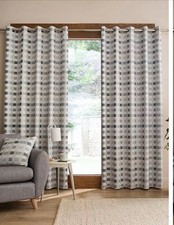 Catherine Lansfield Wilson Check Blackout Thermal Eyelet Curtains Green 168x137