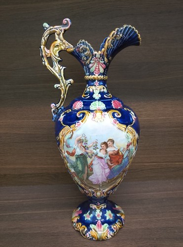 Continental majolica ewer - majolica,
