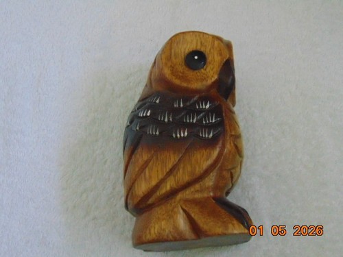 Hand carved wooden - hand, owl,