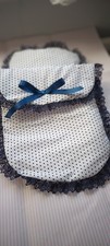 Hand made Navy spot dolls pram
