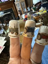 3 Vintage farm tractors thimbles. Gimbel and sons bone china England