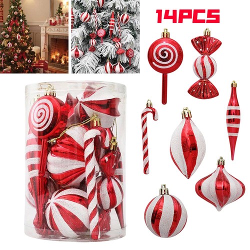 14pcs red white glitter - 14pcs, &