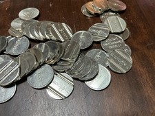 47 X SILVER EUROCOIN DOUBLE SLOT  TOKENS GAMING COIN OP MACHINES 20p