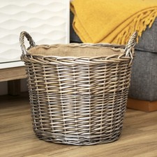 Willow Lined Log Basket Large