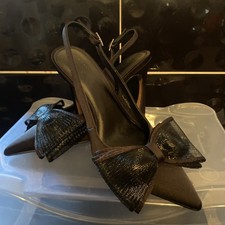 Asos Design Pointed Slingback Bow High Heels Size 5 New