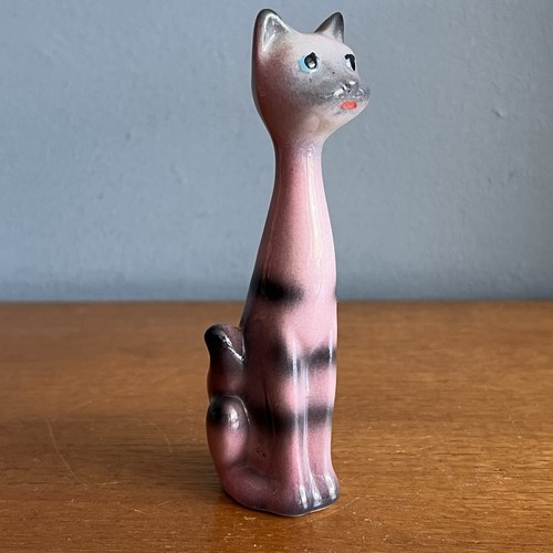 Vintage pottery long neck cat - vintage,