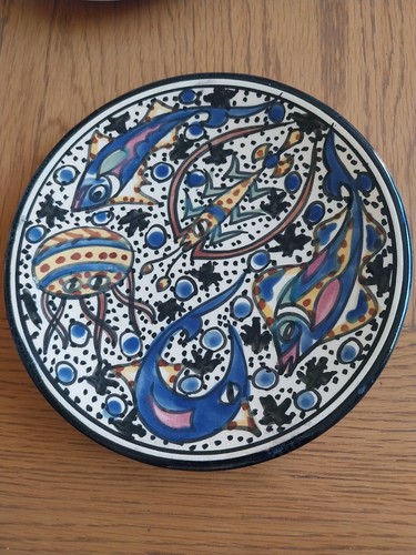 Vintage tunisian wall plate - tunisian,