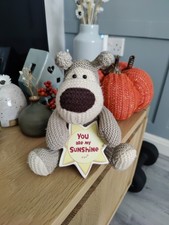 Boofle Dog Brown Knitted Soft Toy, With "You Are My Sunshine" Tag