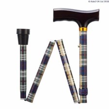 Able 2 Folding Adjustable Walking Stick Tartan 33-37" - PR30120/T