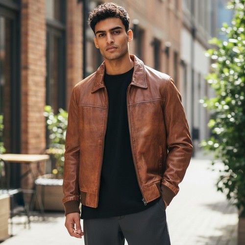 Superior leather bomber jacket - bomber,