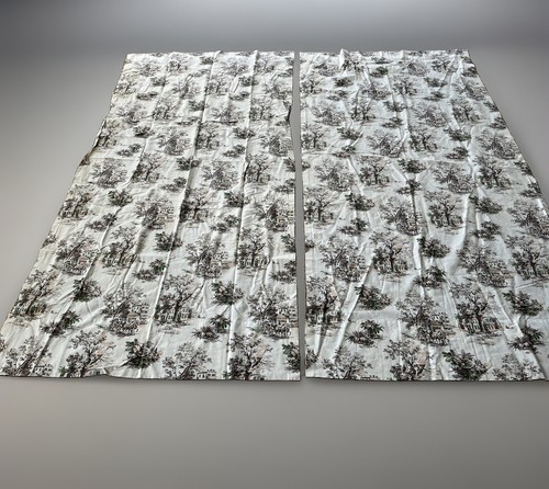 Vintage toile drapery curtains - vintage,
