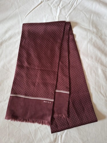 Reiss silk scarf burgundy - reiss,