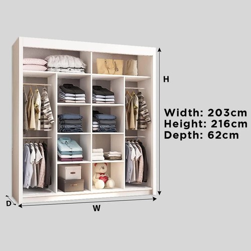 Sliding wardrobe with mirror - with,