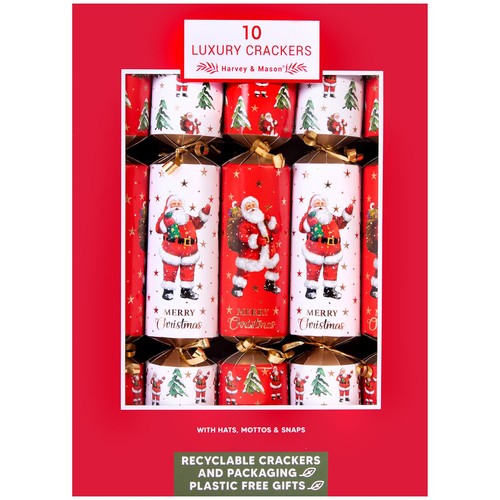 Santa christmas crackers - 10,