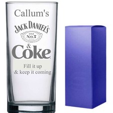 Personalised Engraved Hi ball mixer spirit ANY DRINK AND COKE VODKA GIN ETC