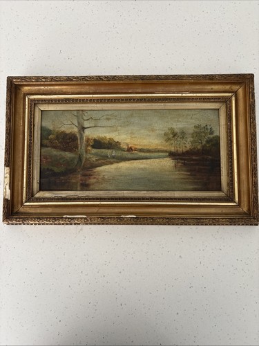 Vintage oil painting landscape - painting,