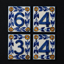Set of 4 Ceramic House Number