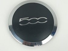 2014-2019 Fiat 500 Abarth Black & Chrome Alloy Wheel 50 mm - Centre Hub Cap OEM