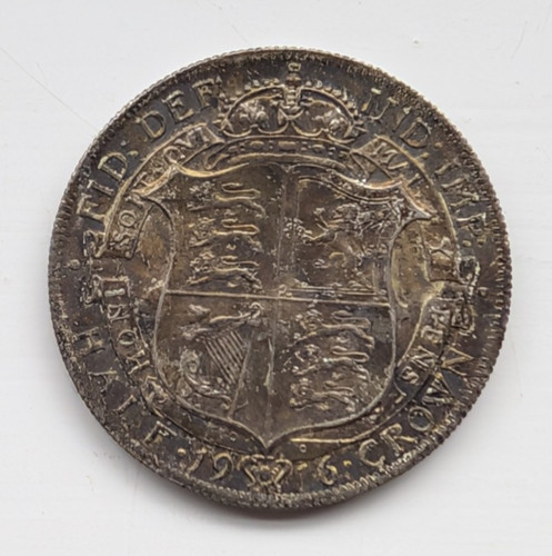 1914 king george silver - v, half