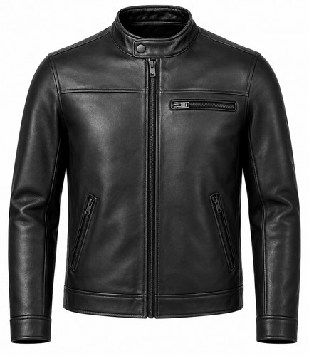 Men black genuine sheepskin - black,