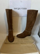 Sergio Rossi Knee Leather Boots Size UK 3 EU 35.5