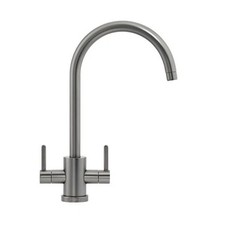 FRANKE KRIOS J-SPOUT DUAL LEVER DESIGNER KITCHEN TAP GUNMETAL GREY RRP £350 NEW