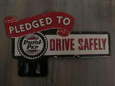 VINTAGE PUROL PEP ENAMEL SIGN