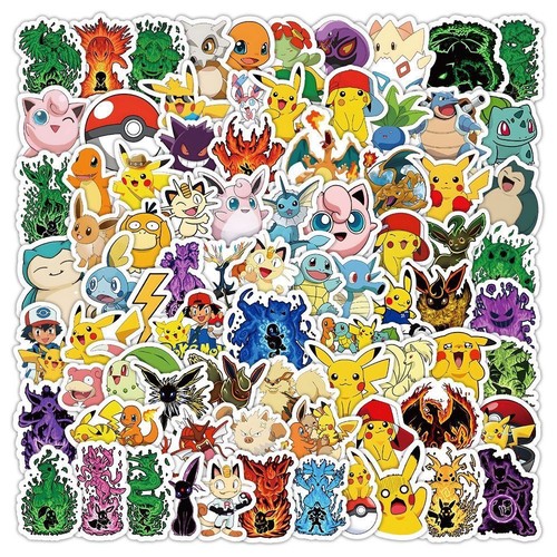 100pcs pokemon sticker - 100pcs, vinyl