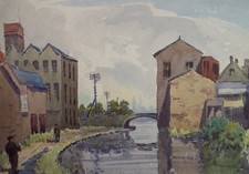 Original Watercolour, 'Leeds & Liverpool Canal,Blackburn', Circa 1950's, Grindel