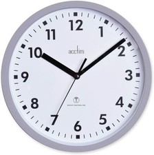 Acctim 74667 Nardo 20cm Radio Controlled Grey Wall Clock Uk Ireland Radio NEW