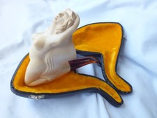 Meerschaum, a lightly smoked pipe carved as a mast head maiden