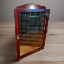 Vintage Dark Wood Thimble Display Case 48 Slots
