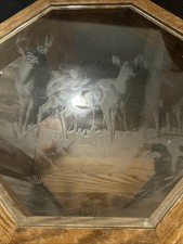Etched Glass Deer Wood End
