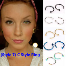 Nose Ring Eyebrow Cartilage Tragus Septum Helix Lip Earring Hoop Stud Ear Cuff