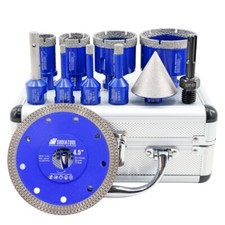 10pcs Diamond Core Bits Kit Drilling Bit Hole Saw Cutter for Tile Marble Granite