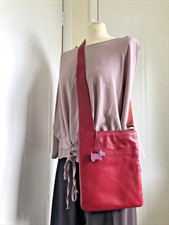 Radley Cherry Red / Pink Messenger Multi Way Bag & Dog Tag Almost Perfect Con
