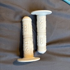 White ODI Tech 7 BMX Grips Old School BMX