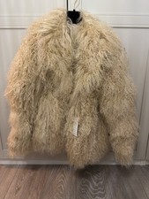 Mongolian Sheep fur beige coat