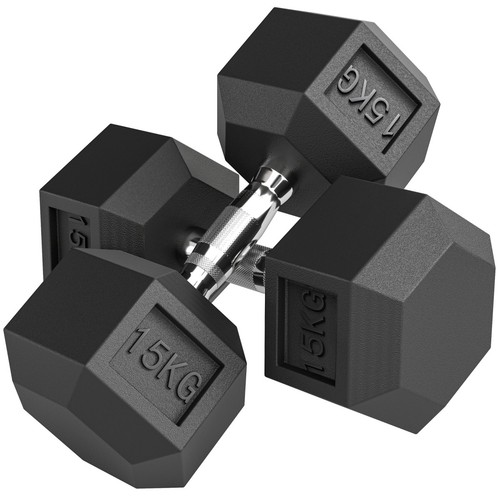 Homcom rubber hex - rubber, dumbbells