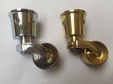 30mm SOLID BRASS VINTAGE OLD TRADITIONAL CUP FIT SWIVEL CASTOR WHEEL CASTER