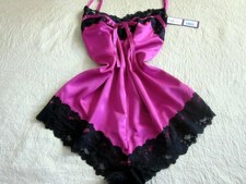 Pink Satin Cami-Knickers Teddy
