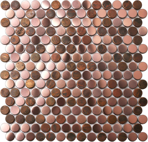 Copper penny mosaic - copper, tile