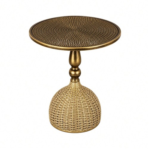 Wicker iron side - wicker, table