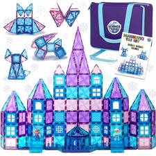 Science Kidz 114 Magnetic Tiles Kids Building Blocks Toy Frozen Princess Castle