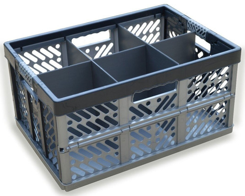 Folding storage crates with - folding,