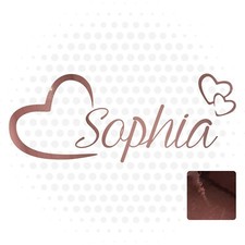 Personalised Name Wall Art Love Hearts Vinyl Sticker Girls Room Bedroom Chrome