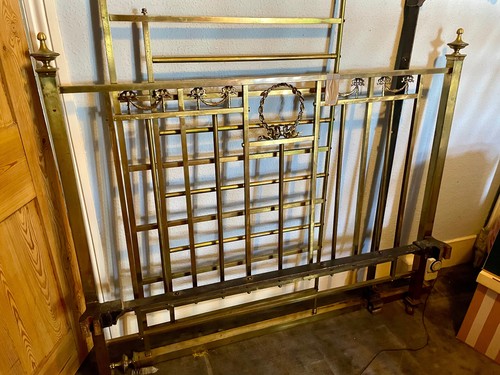 Victorian brass double bed - victorian,