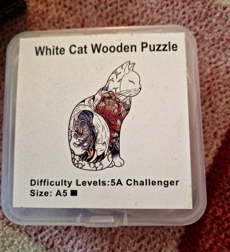 White cat wooden - cat,