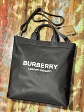 Burberry Logo-Print Tote Bag (Black) - includes original dust bag